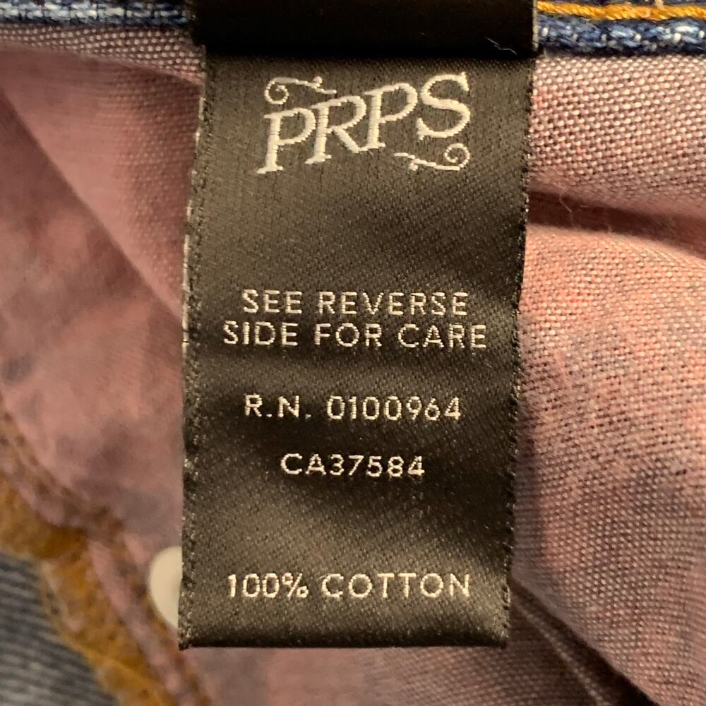 PRPS Size 28 El Camino Blue Cotton Distressed Tapered Jeans - Picture 9 of 9